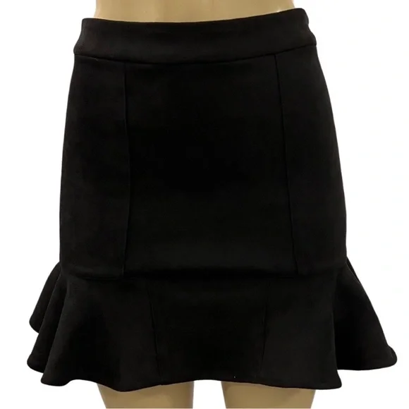 NWT $79 a loves a Ruffle Hem Faux Suede Skirt - Picture 7 of 7